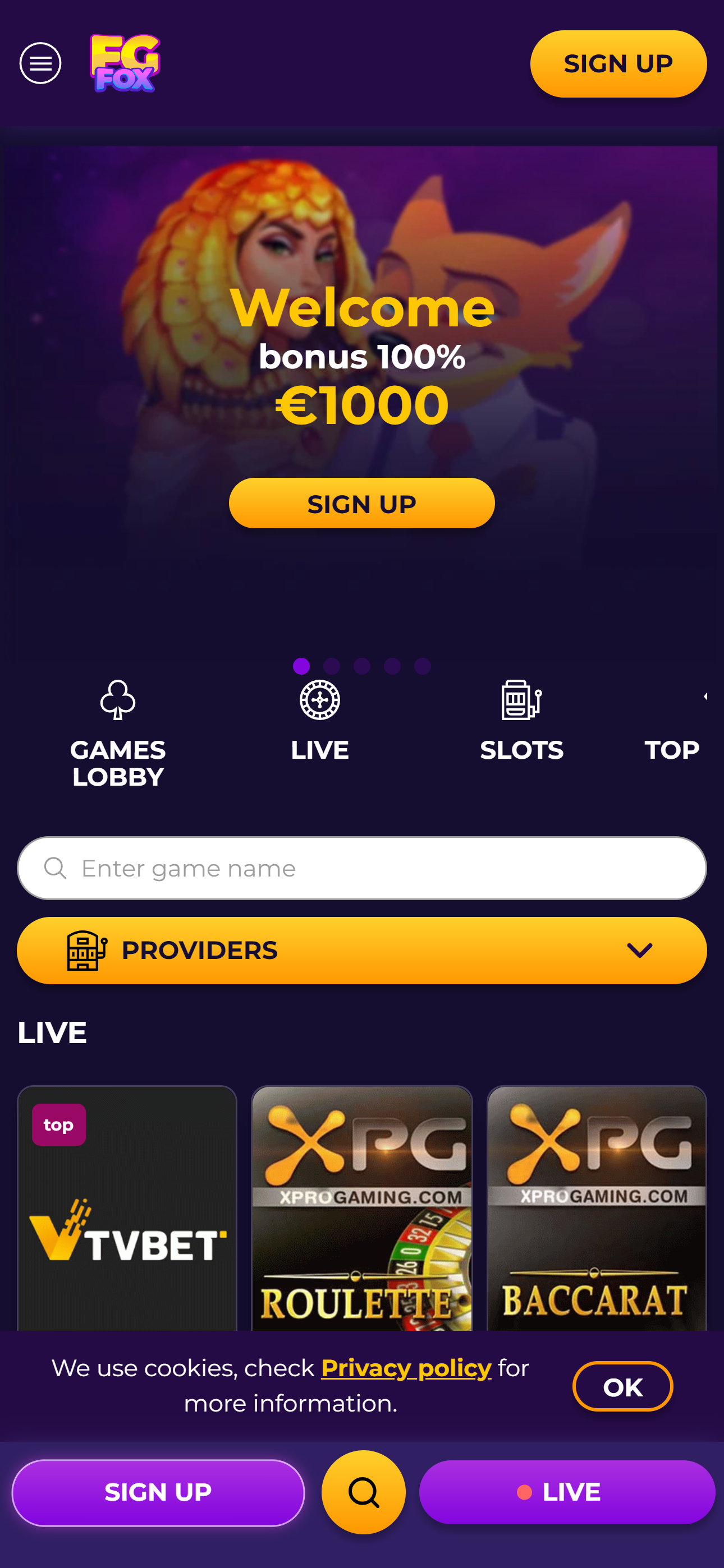 FgFox Casino — mobiel